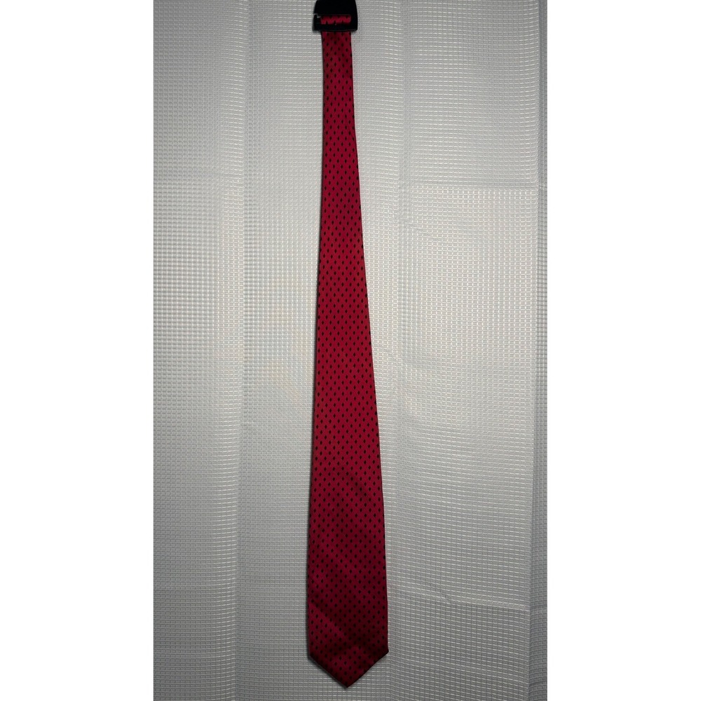 Robert Talbott Hand Sewn Silk Tie Red Black Diamond Pattern Necktie - Picture 3 of 4